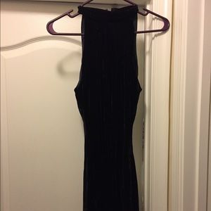 Zara TRF black velvet backless dress